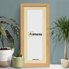 (Oak With Ivory Mount, 26x10" Pic (30x14" Frame)) Panoramic Size Oak Picture Frame / LW Style Wall Art Frame / Modern Photo Frames With Multicolored Mount