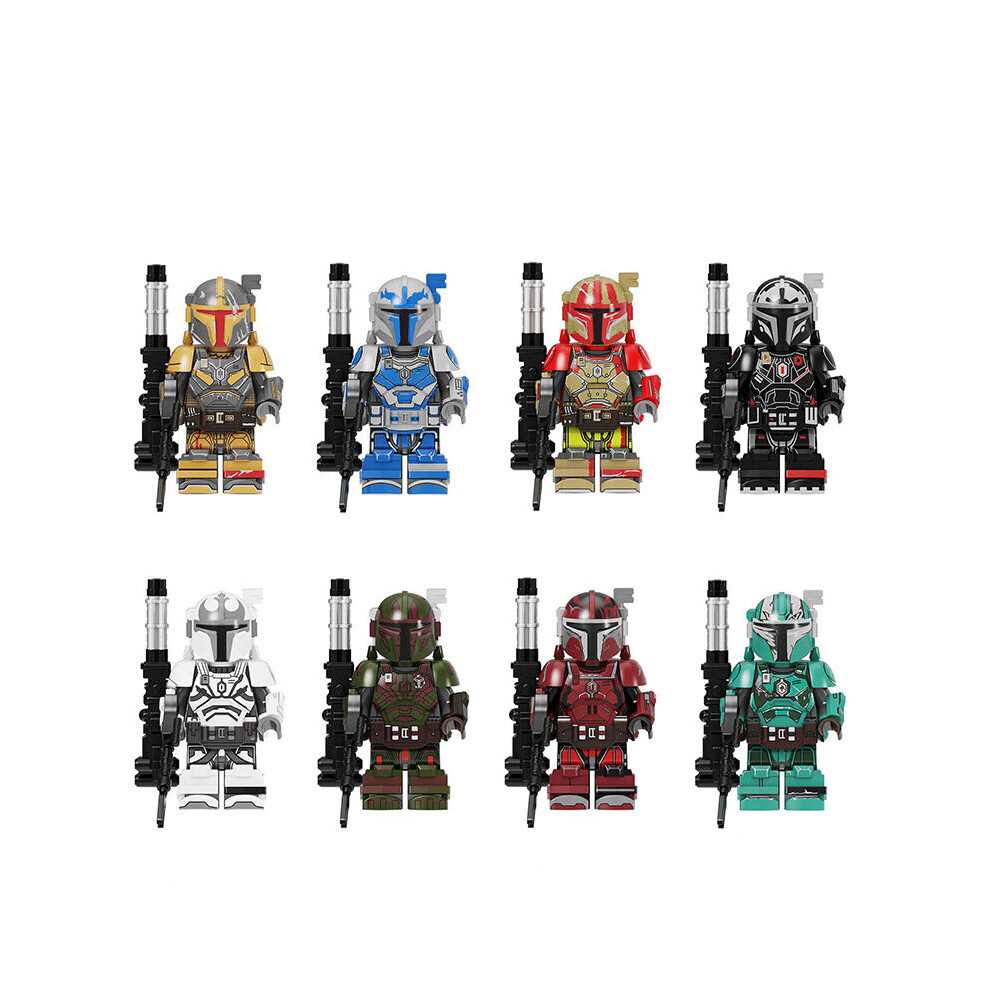 8PCS Star Wars Series Lun Warrior Galindan Dark Stormtrooper Assembled Building Block Minifigures Children's Toys Fit Lego