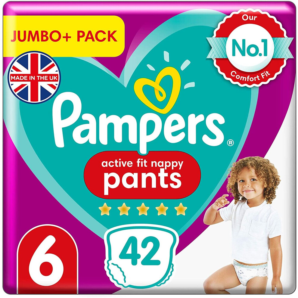 Pampers Active Fit Nappy Pants, Size 6, 42 Count