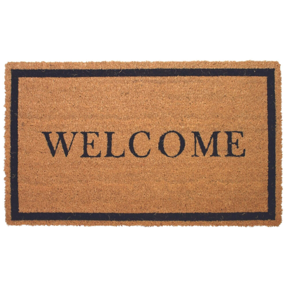 The Rugs (Welcome Border) Coir Doormats Design Mats 45X75 Cm Brown
