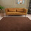 (120X120 cm Square Shape) Myshaggy Collection Rugs Solid Design 6