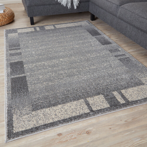 (160X230 cm) Ephesus Collection Modern Rugs Grey Cream 1