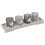 URBN Living Home Decor 4 Tea Light Holders Wood Tray Decorative Stones Gift Set 2