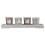 URBN Living Home Decor 4 Tea Light Holders Wood Tray Decorative Stones Gift Set 4