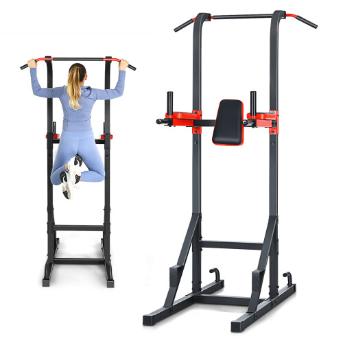 Gymax Multi-function Power Tower Pull Up Bar Dip Stand Home Gym Power Station
