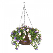 Smart Garden Stunning Colourful Artificial Petunia Hanging Flower Basket - 30cm
