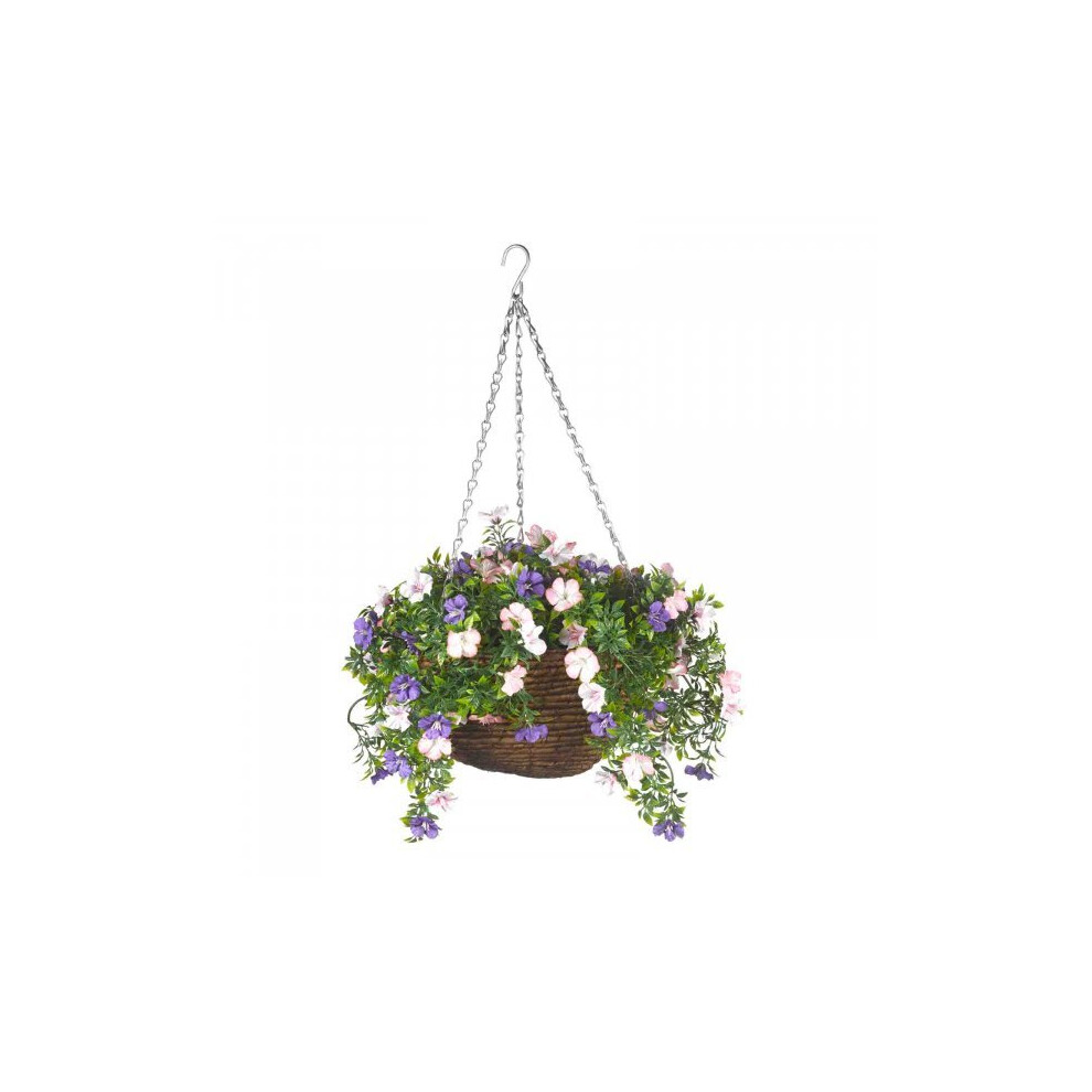 Smart Garden Stunning Colourful Artificial Petunia Hanging Flower Basket - 30cm