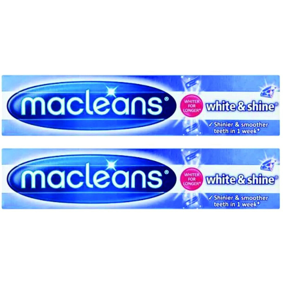 Two Pack of Macleans Fluoride Toothpaste White & Shine 100ml