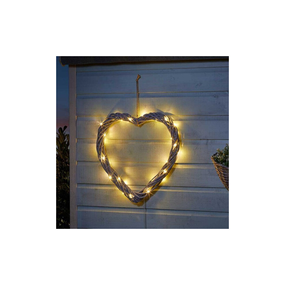 Garden Decoration Solar Warm White LED In-Lit Firefly Heart Indoor Outdoor
