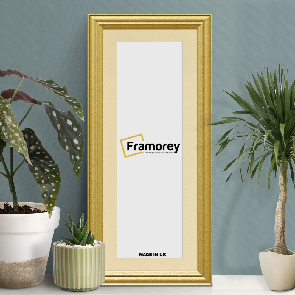 (Gold With Ivory Mount, 24x10" Pic (28x14" Frame)) Panoramic Size Gold Picture Frame / LW Style Wall Art Frame / Modern Photo Frames With Multicolored-image-OPC-P8YXFZT-NEW