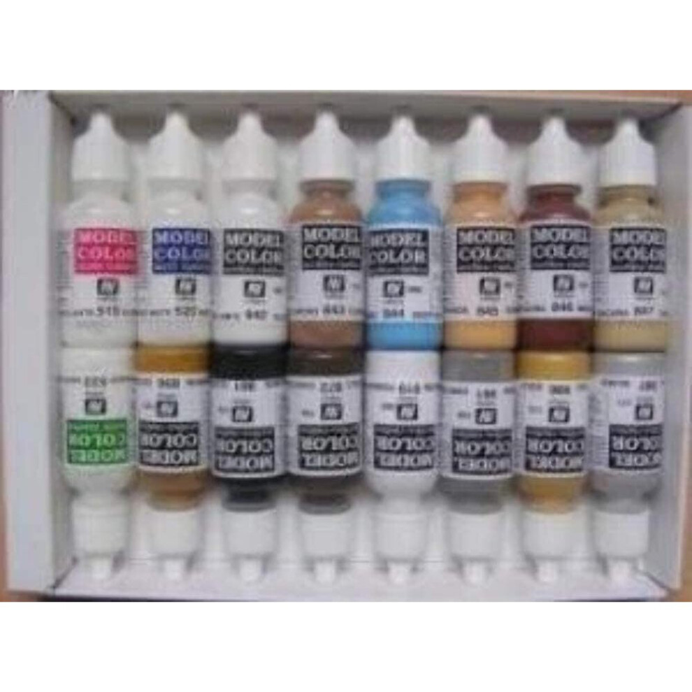 Vallejo 70147 Model Color American Colonial Acrylic Paint Set - Assorted Colours (Pack of 16)