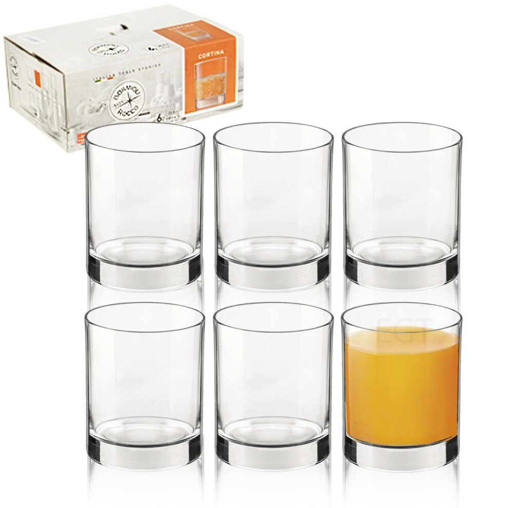 (12) 255ml Large Short Tumbler Drinking Glasses Bar Set