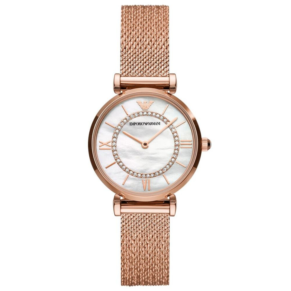 Armani Emporio Ar11320 Two-Hand Rose Gold Women's Watch Multicoloured