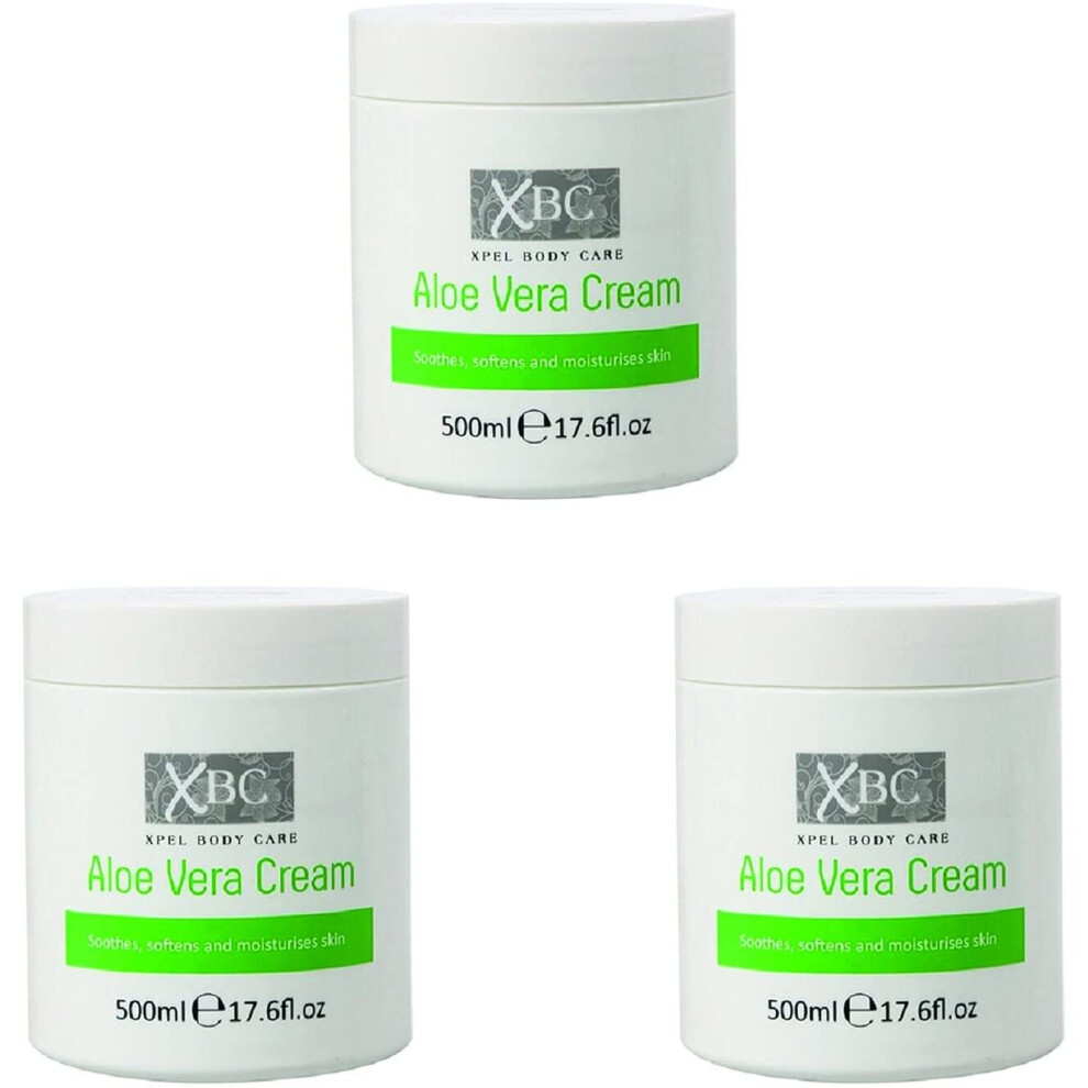 Pack of 3, XBC Moisturizing Cream Aloe Vera 500ml