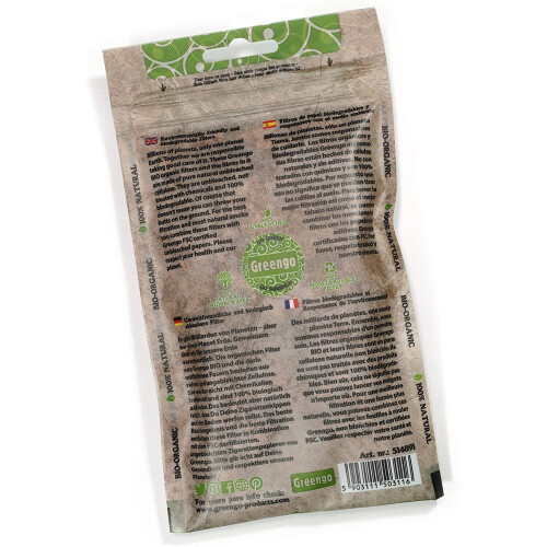 Greengo 1000 Biodegradable organic ECO unbleached Slim 6mm filter tips 1