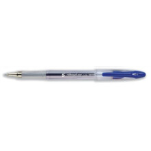 5 Star Roller Gel Pen Clear Barrel 1.0mm Tip 0.5mm Line Blue [Pack 12]