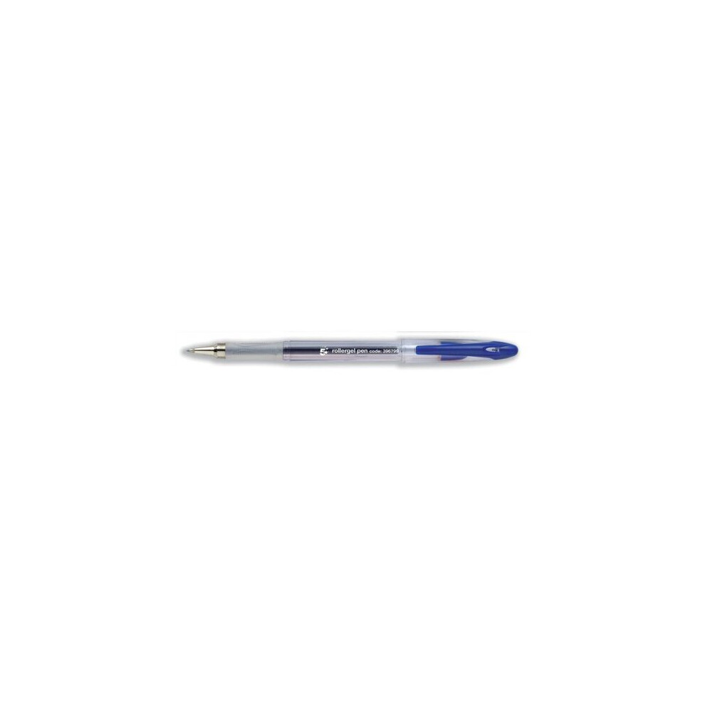 5 Star Office 5 Star Roller Gel Pen Clear Barrel 1.0Mm Tip 0.5Mm Line [Pack 12] Blue