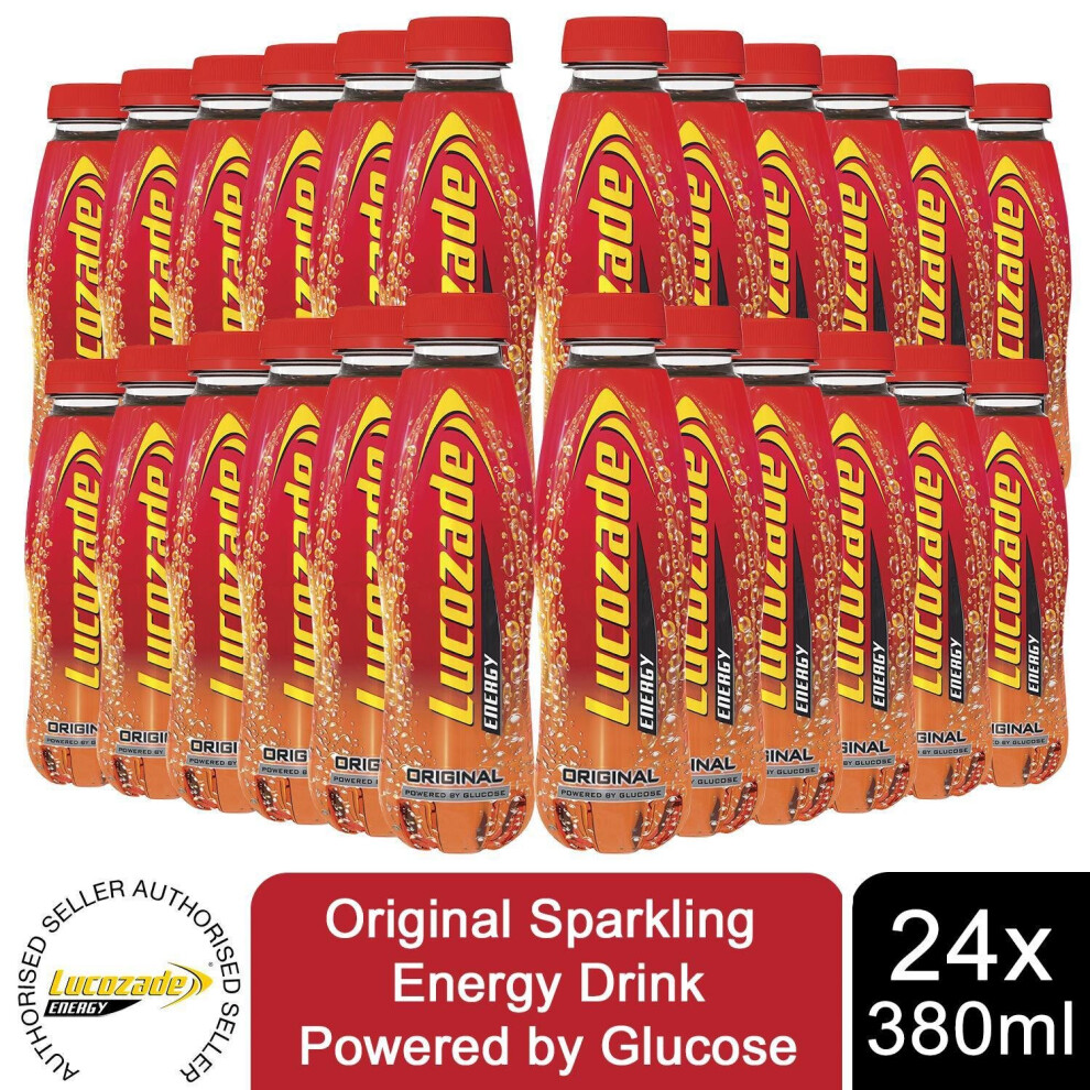 Lucozade Energy Original Energy Drink Powered By Glucose, 24x380ml