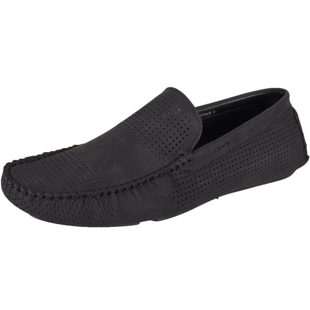 (Black, UK 11 / EU 45 - Men) Mens Slip on Loafer Boat Deck Moccasin Driving Shoe