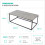 LIVIVO Industrial Coffee Table Rectangular Metal Frame Grey Modern Living Room 6