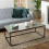 LIVIVO Industrial Coffee Table Rectangular Metal Frame Grey Modern Living Room 9