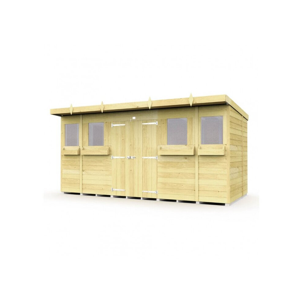 Total Sheds Pent Summer Shed 14Ft X 5Ft Fast & Free 2-5 Nationwide Delivery