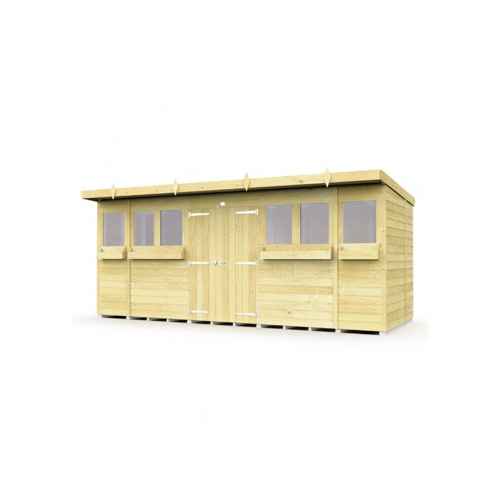 Pent Summer Shed 16ft x 5ft Fast & Free 2-5 Nationwide Delivery