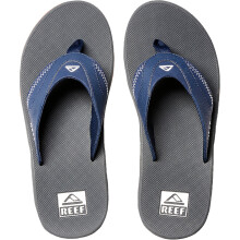 (14 UK, Navy/Grey) Reef Mens Fanning Summer Beach Pool Sandals Thongs Flip Flops - Navy/Grey