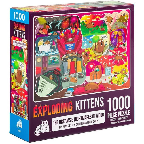 Exploding Kittens Exploding Kittens 1000 Τεμάχια Παζλ - Όνειρα και Εφιάλτες Σκύλου, Παζλ για Ενήλικες