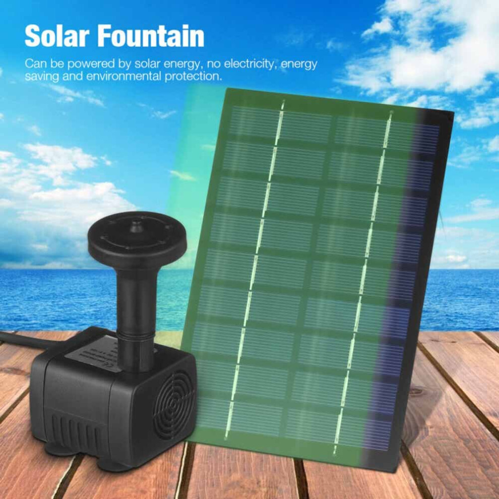Solar Panel Powered Feature Water Pump Garden Pool Pond Aquarium Fountain Decor