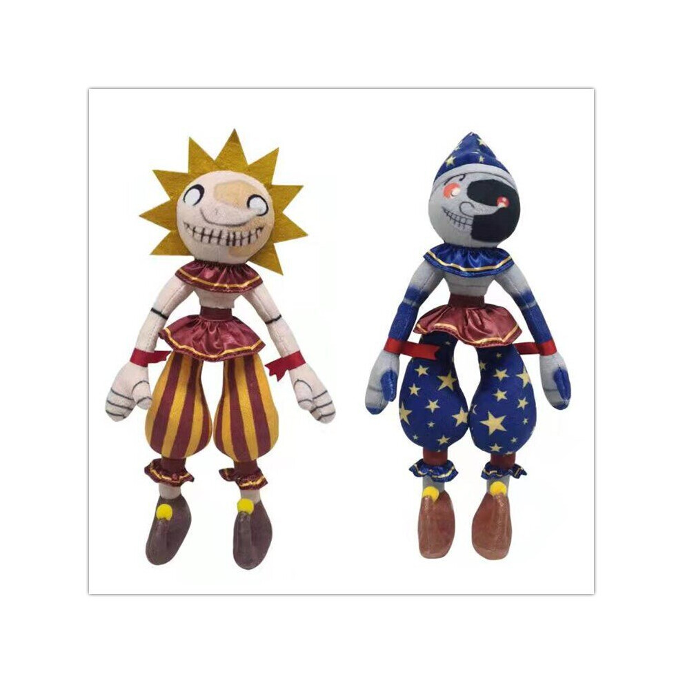 (2pcs) Sundrop FNAF Security Breach Final BOSS Clown Figure Sun Figure Plush Toy