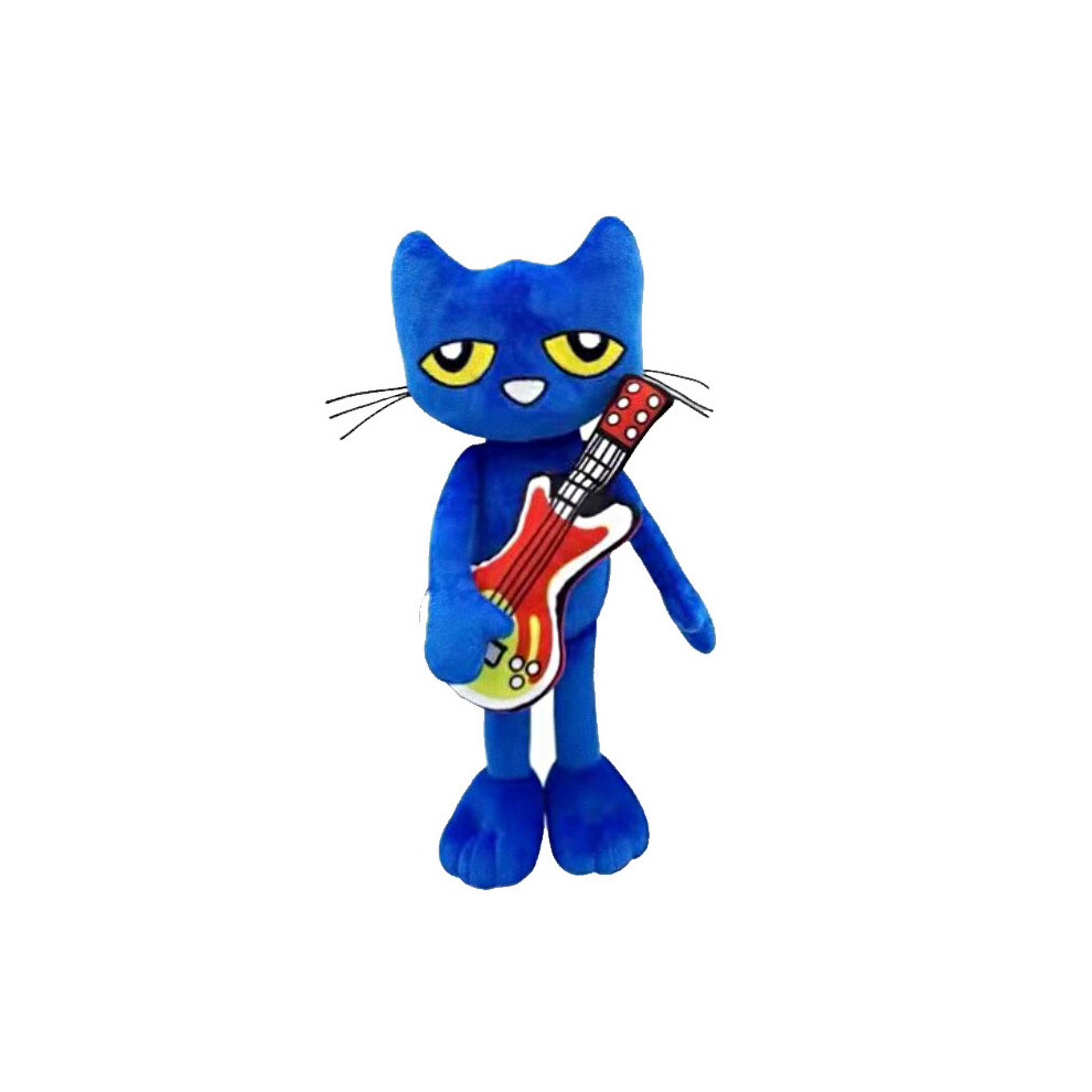 (1) 30Cm Pete The Cat Guitar Stuffed Plush Toy Doll Kids Gift Blue