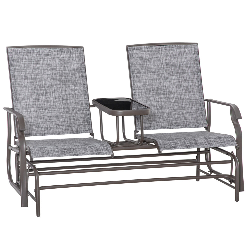 Outsunny 2 Seater Rocker Double Rocking Chair Lounger Outdoor Garden Furniture