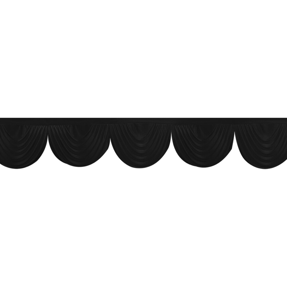 (Black) Ice Silk Detachable Swag For Curtains 3 Metres Backdrop Swag for Curtain