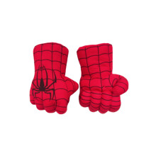 (Red Spider A) Kids Spiderman Hulk Gloves Smash Hands Boxing Plush Toy Creative Gloves