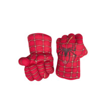 (Red Spider B) Kids Spiderman Hulk Gloves Smash Hands Boxing Plush Toy Creative Gloves