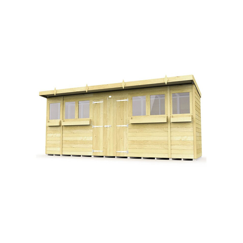 Total Sheds Pent Summer Shed 16Ft X 4Ft Fast & Free 2-5 Nationwide Delivery