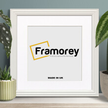 (White With White Mount, 14x14" Pic (16x16" Frame)) Square Size White Picture Frame / LW Style Wall Art Frame / Modern Photo Frames  With Multicolored Mount