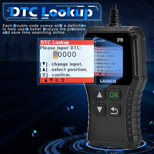 LAUNCH CR319 OBD2 Scanner Engine Fault Code Reader Car Diagnostic Scan Tool with Full OBD2 Functions DTC Lookup 1
