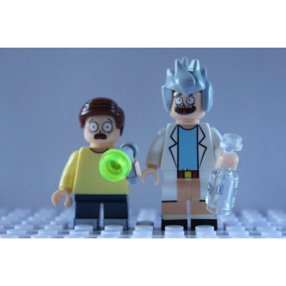 Rick & Morty Cartoon Super Hero Fit Lego Mini Figures Construction