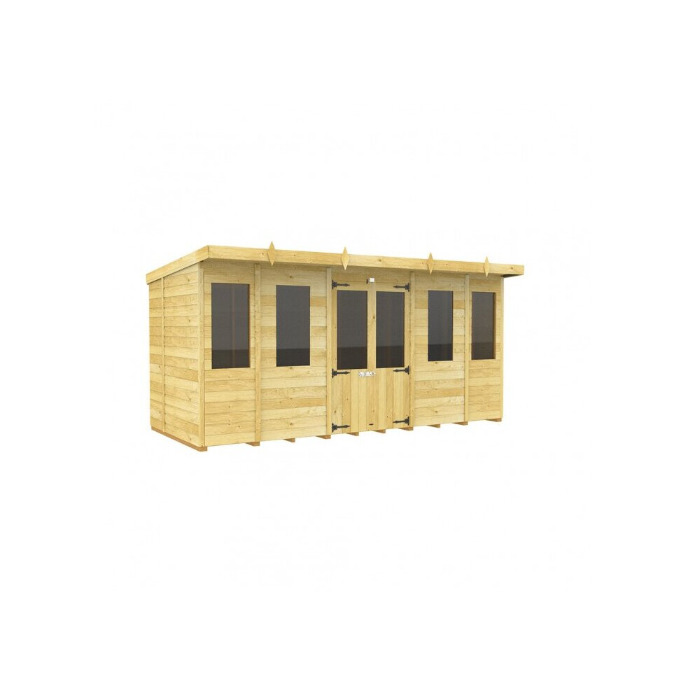 Total Sheds Pent Summer House 14Ft X 5Ft Fast & Free 2-5 Nationwide Delivery