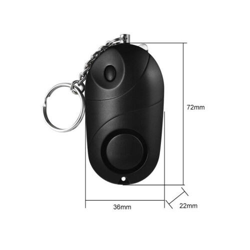 (Black, Standard) Personal Alarm 120-130Db Security Alarm Keychain 1