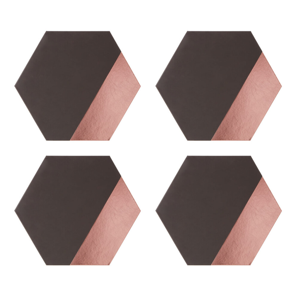 Premier Housewares Geome Dipped Grey And Rose Gold Placements Gold,Grey