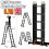 Black Heavy Duty 5.7M Aluminum Telescopic Ladder Step Multi-Purpose 1