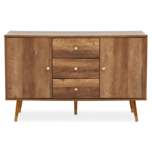Premier Housewares Functional Sideboard, Intricate Detailing Two Door Sideboard, Sturdy And Durable Industrial Sideboard