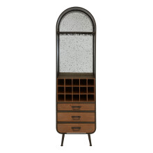 Industrial Bar Cabinet, Ample Storage Wooden Shelves, Durable Wine Storage Tall Bar Unit, Wooden Cabinet