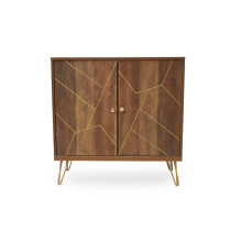 Two-Door Sideboard with Hairpin Legs - Mid-Century Modern, Industrial Wood Veneer Cabinet for Ample Storage - 2406264