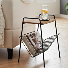 Small Side Table Magazine Rack Shelf  Wooden Coffee/Lamp/End Storage Stand Table