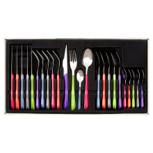 Bright 24Pc Multi Coloured Cutlery, Versatile Quality Set For Kitchen, Portable Cutlery Set For Travelling