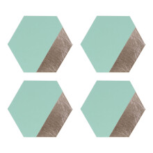 Premier Housewares Geome Dipped Jade and Silver Placements